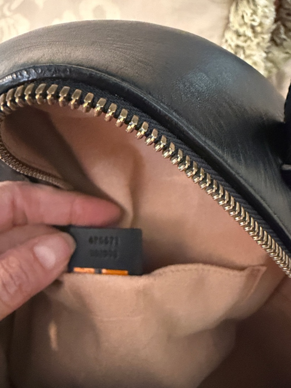 Gucci Black Chevron GG Marmont Mini Backpack with Gold Hardware. - Picture 2 of 12